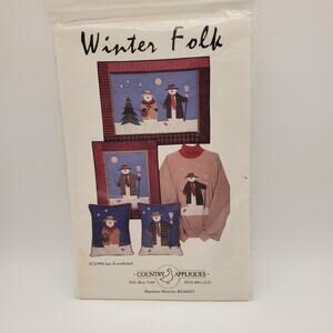 Vintage Winter Folk applique sewing pattern designed by Jan Kornfeind